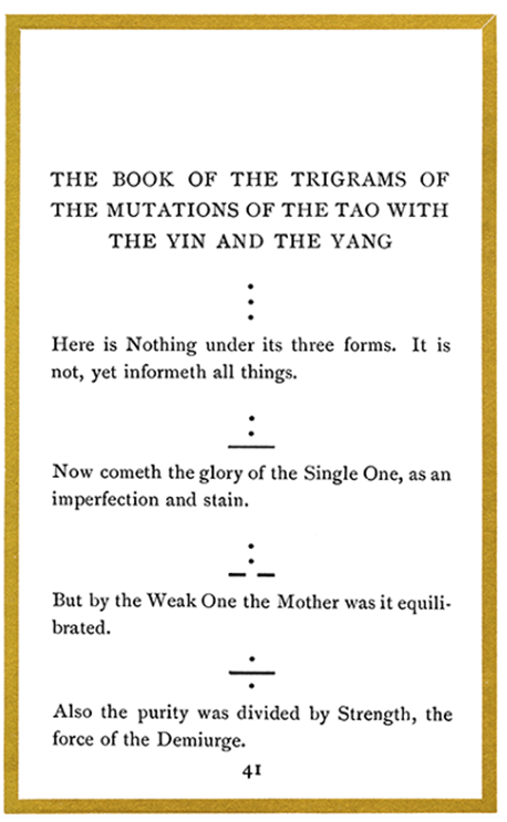 Liber Trigrammaton in Thelema (1909)